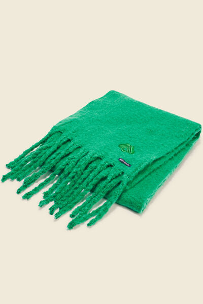 Écharpe à franges vert menthe femme