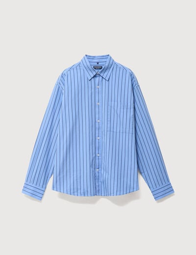 Chemise boyfriend en coton bleu ciel homme