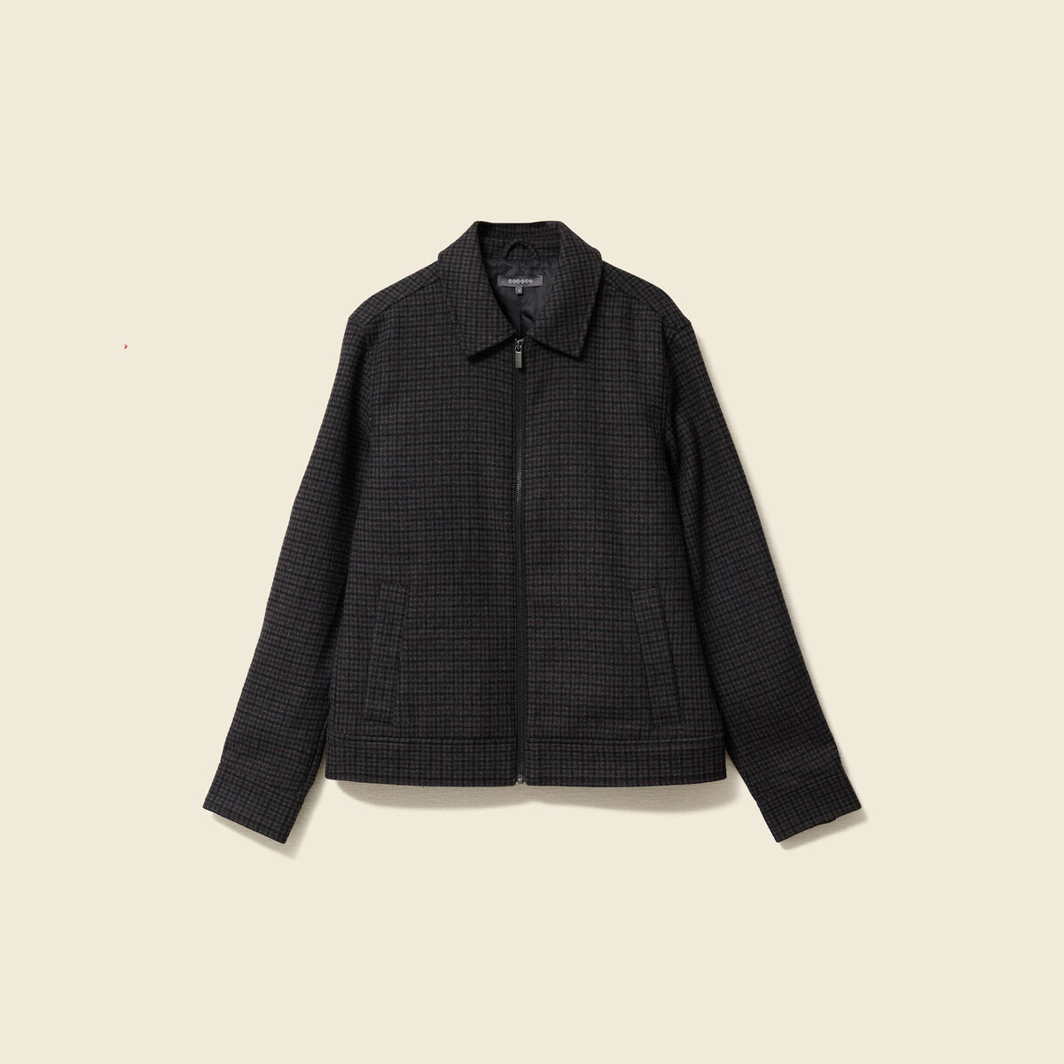 Veste oversize courte col classique gris fonc&eacute; homme