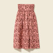 Jupe longue &eacute;vas&eacute;e en coton marron fonc&eacute; femme