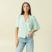 Chemise manches courtes vert pastel femme