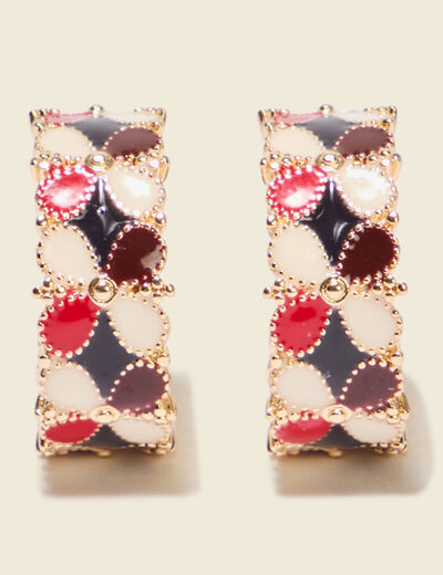 Boucles d'oreilles multicolore femme