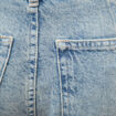 Jeans barrel taille haute 7/8&egrave;me denim bleach femme