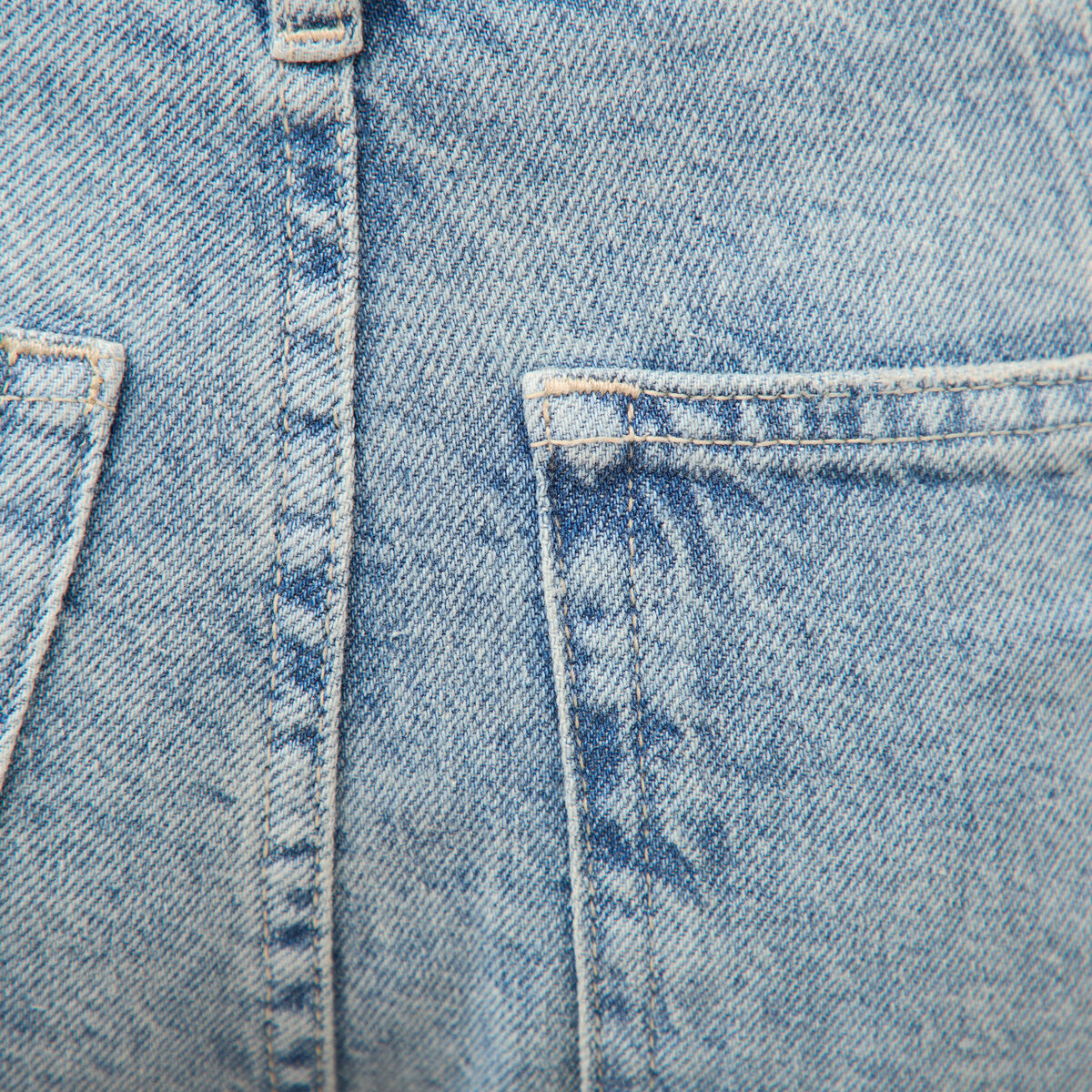 Jeans barrel taille haute 7/8&egrave;me denim bleach femme