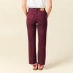 Jeans droit 7/8&egrave;me taille standard bordeaux femme
