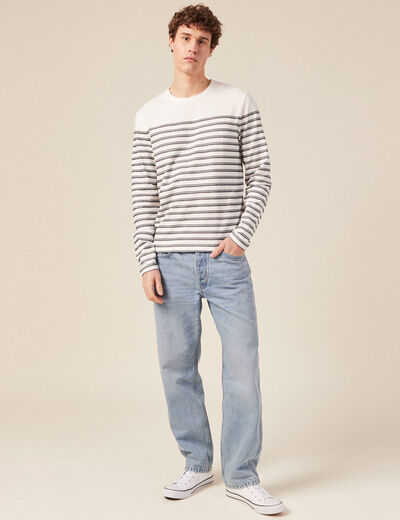 T-shirt manches longues ecru homme