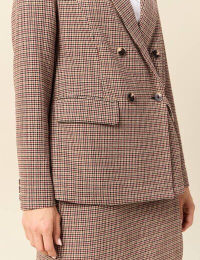 Veste blazer double boutonnage beige femme
