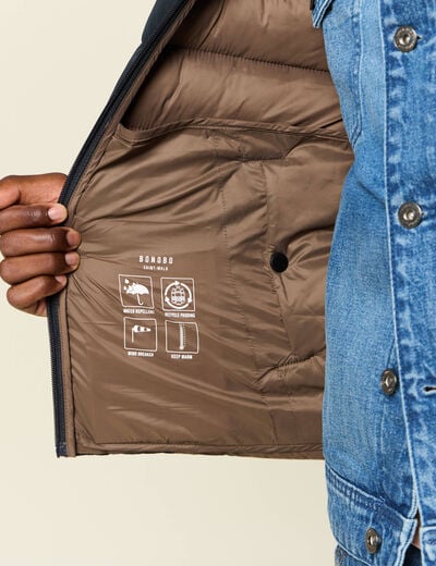 Doudoune courte sans manches bleu marine homme