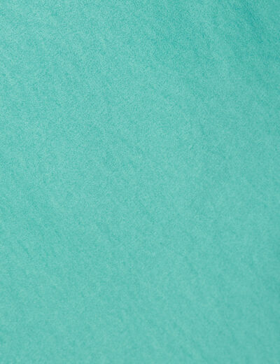 Jupe midi droite satin bleu turquoise femme