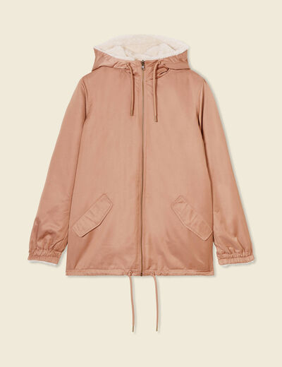 Parka réversible marron clair femme