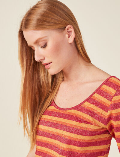 T-shirt manches courtes rouge clair femme