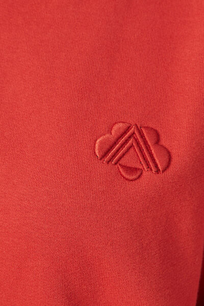 Sweat à capuche orange foncé femme