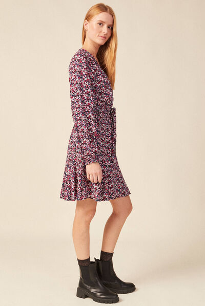 Robe évasée éco-responsable noir femme