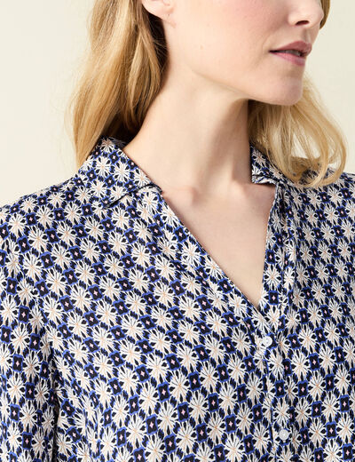 Blouse manches longues bleu femme