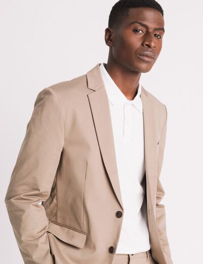 Veste blazer stretch taupe homme