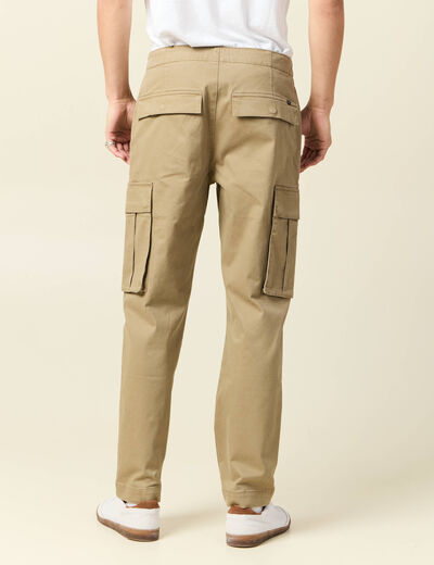 Pantalon cargo poches côtés vert kaki homme