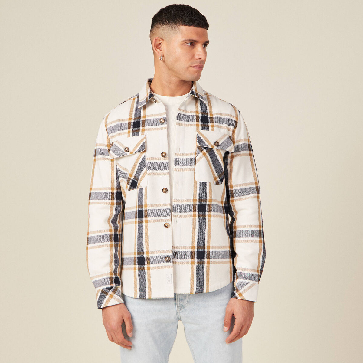 Surchemise éco-responsable camel homme