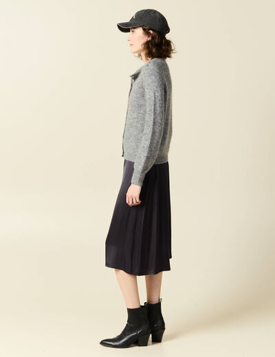Gilet manches longues gris clair femme