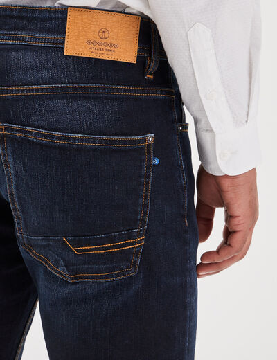 Jeans straight longueur 34 denim brut homme