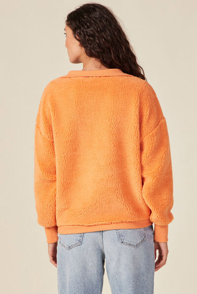 Sweat éco-responsable orange clair femme