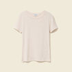 T-shirt cintré col rond manches courtes beige femme