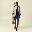 Cardigan oversize col v manches longues bleu marine femme