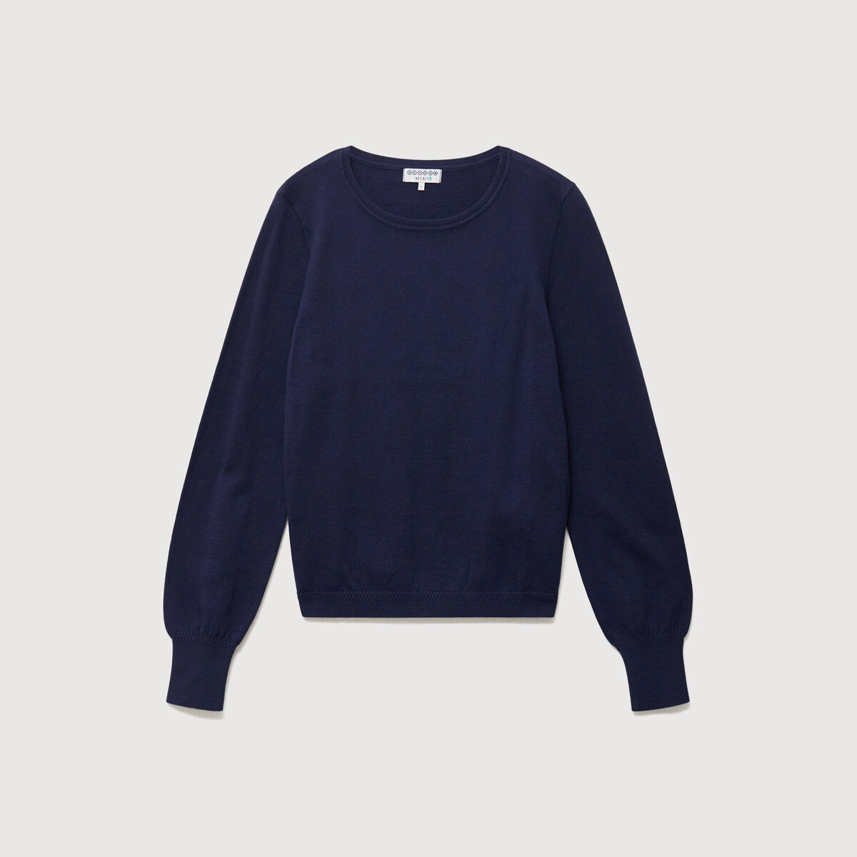 Pull manches longues bleu marine femme