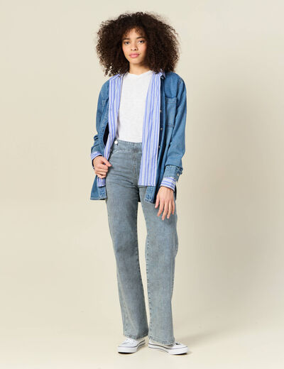 Jeans large à pont denim used femme