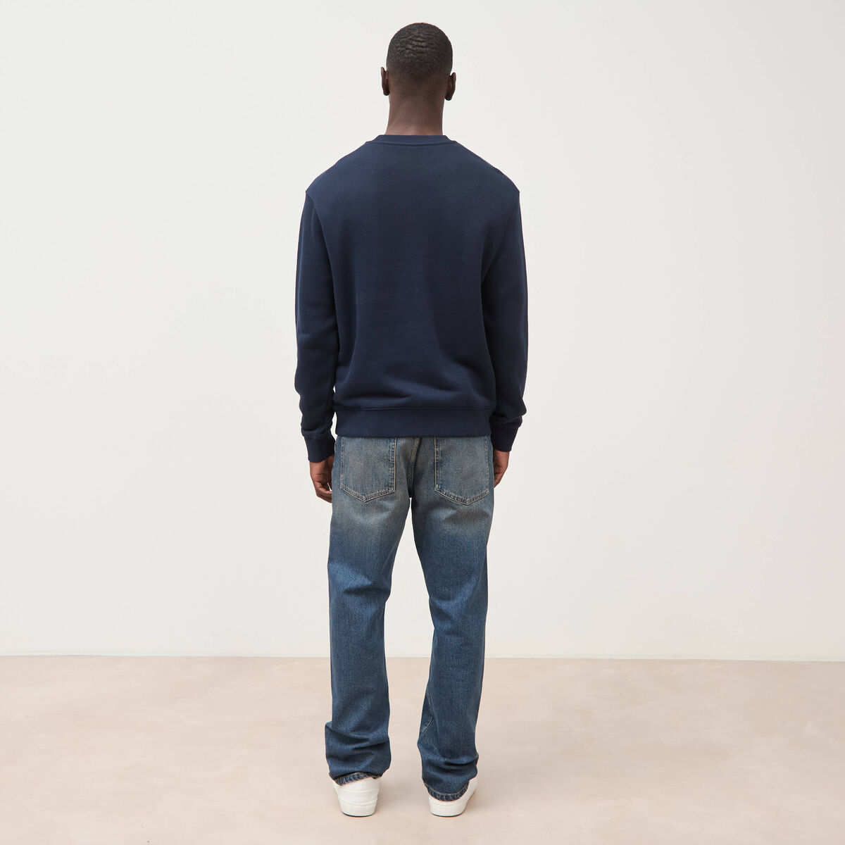 Sweat manches longues bleu marine homme