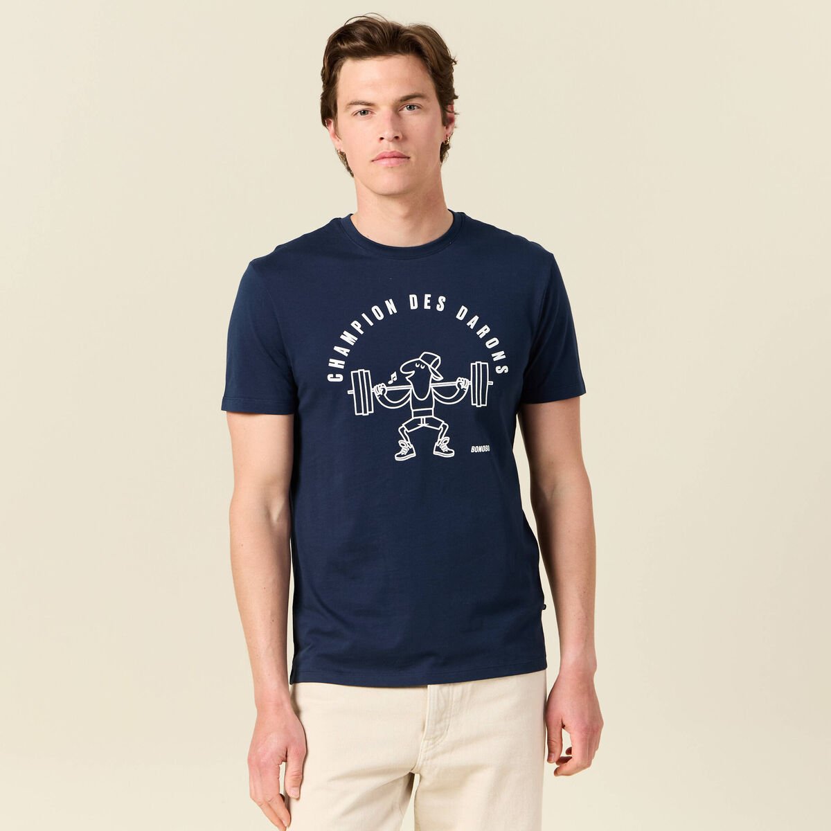 T-shirt manches courtes bleu marine homme