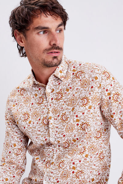 Chemise manches longues ecru homme