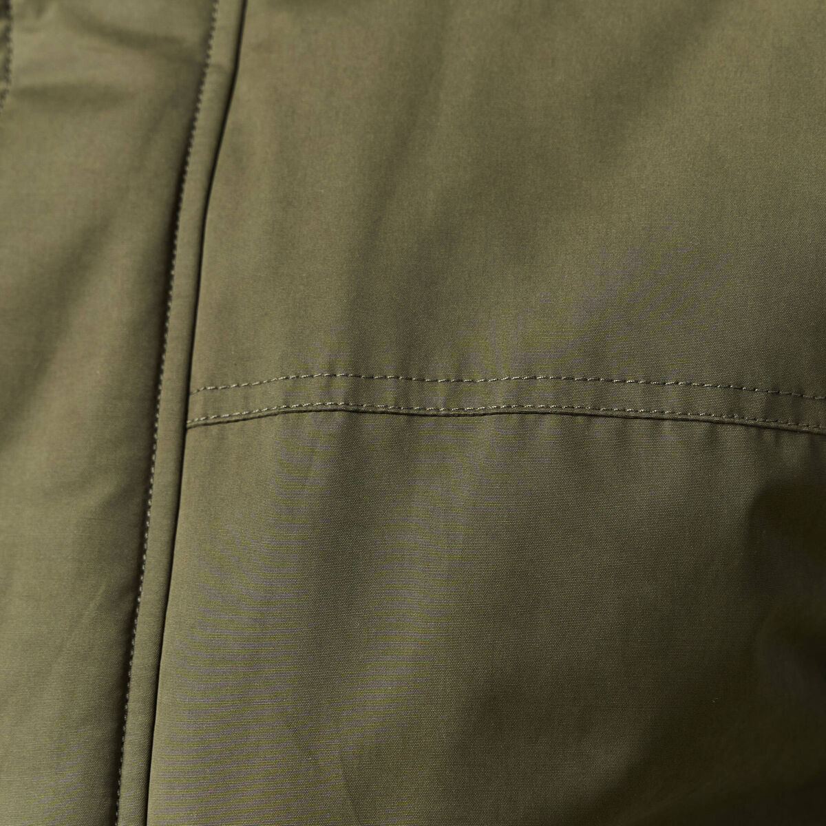 Parka droite courte &agrave; capuche vert kaki homme