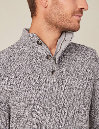 Pull manches longues gris foncé homme