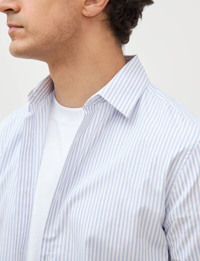 Chemise col classique manches longues gris fonc&eacute; homme