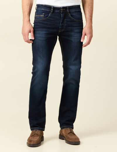 Jeans éco-responsable straight denim brut homme