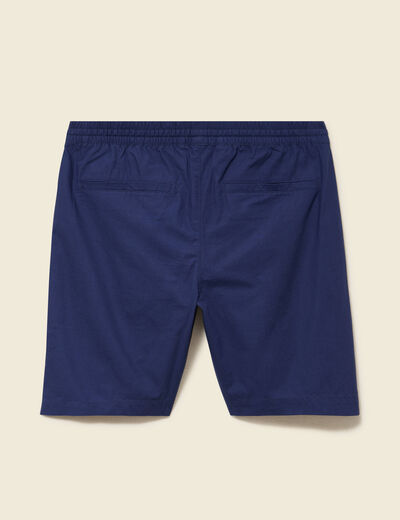 Bermuda en coton bleu fonc&eacute; homme