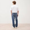 Jeans straight en coton longueur 32 denim stone homme