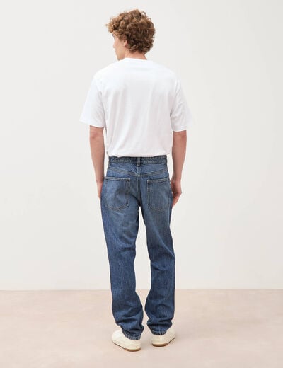 Jeans straight en coton longueur 32 denim stone homme