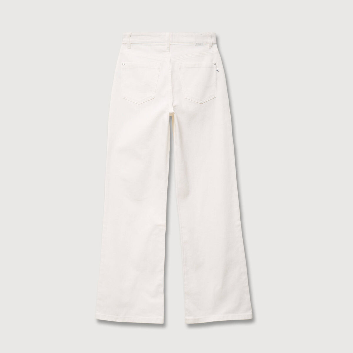 Jeans large taille haute denim blanc femme