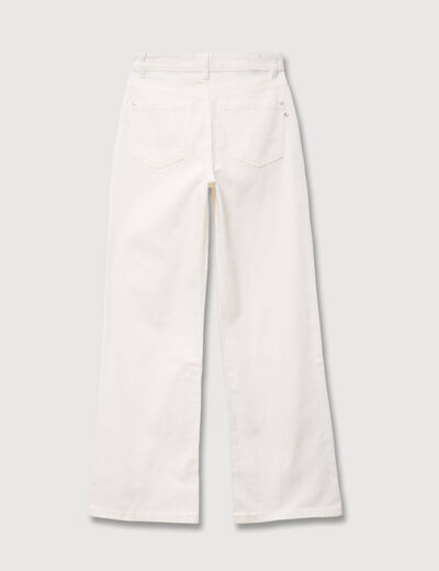 Jeans large taille haute denim blanc femme