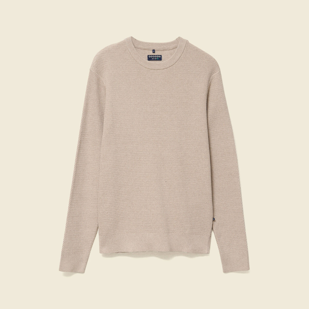Pull droit manches longues sable homme