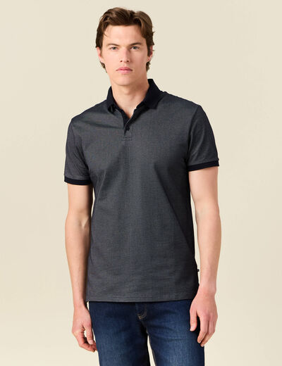 Polo manches courtes bleu marine homme