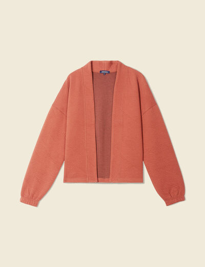 Gilet manches longues orange femme