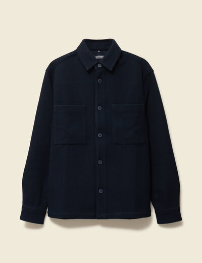 Surchemise oversize col classique bleu marine homme