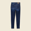 Jeans skinny 7/8&egrave;me taille haute denim brut femme