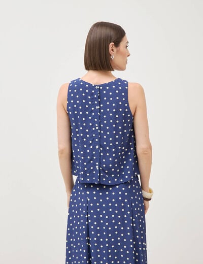 Top sans manches bleu marine femme