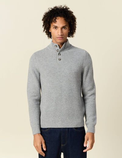 Pull manches longues gris homme