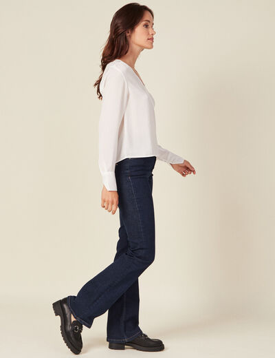 Blouse satin éco-responsable ecru femme