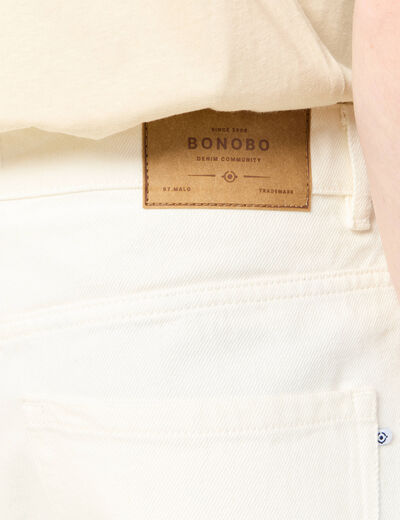 Short straight en jean denim blanc homme