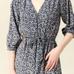 Robe longue trapèze bleu femme